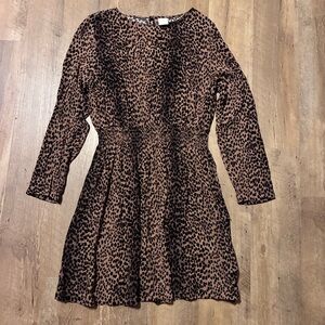 H&M Brown and Black Leopard Print Mini Dress